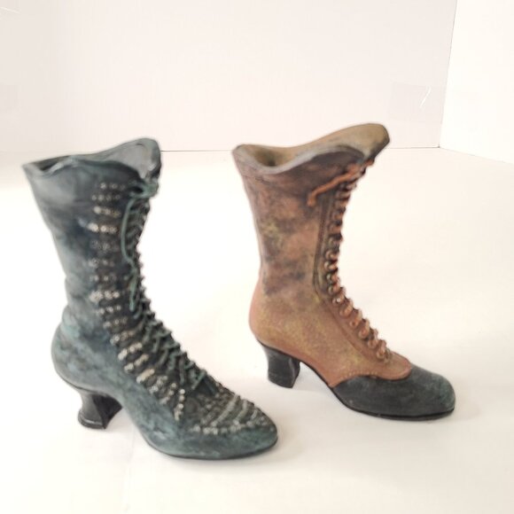 Popular Imports Inc. Other - Two Vintage 1998 Victorian Ladies Resin Boots 4.5" Tall